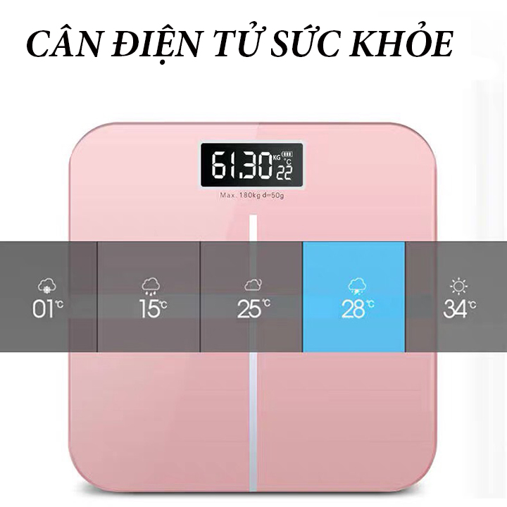 Cân điện tử sức khỏe mặt kính tải trọng 180kg cao cấp - CIDT