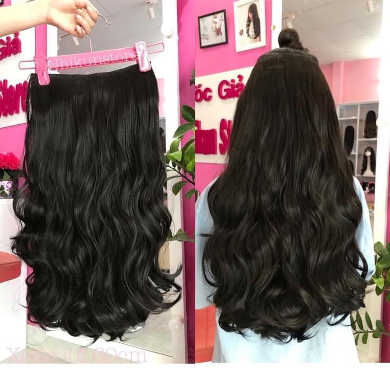 Tóc giả kẹp 6 phím xoăn đuôi