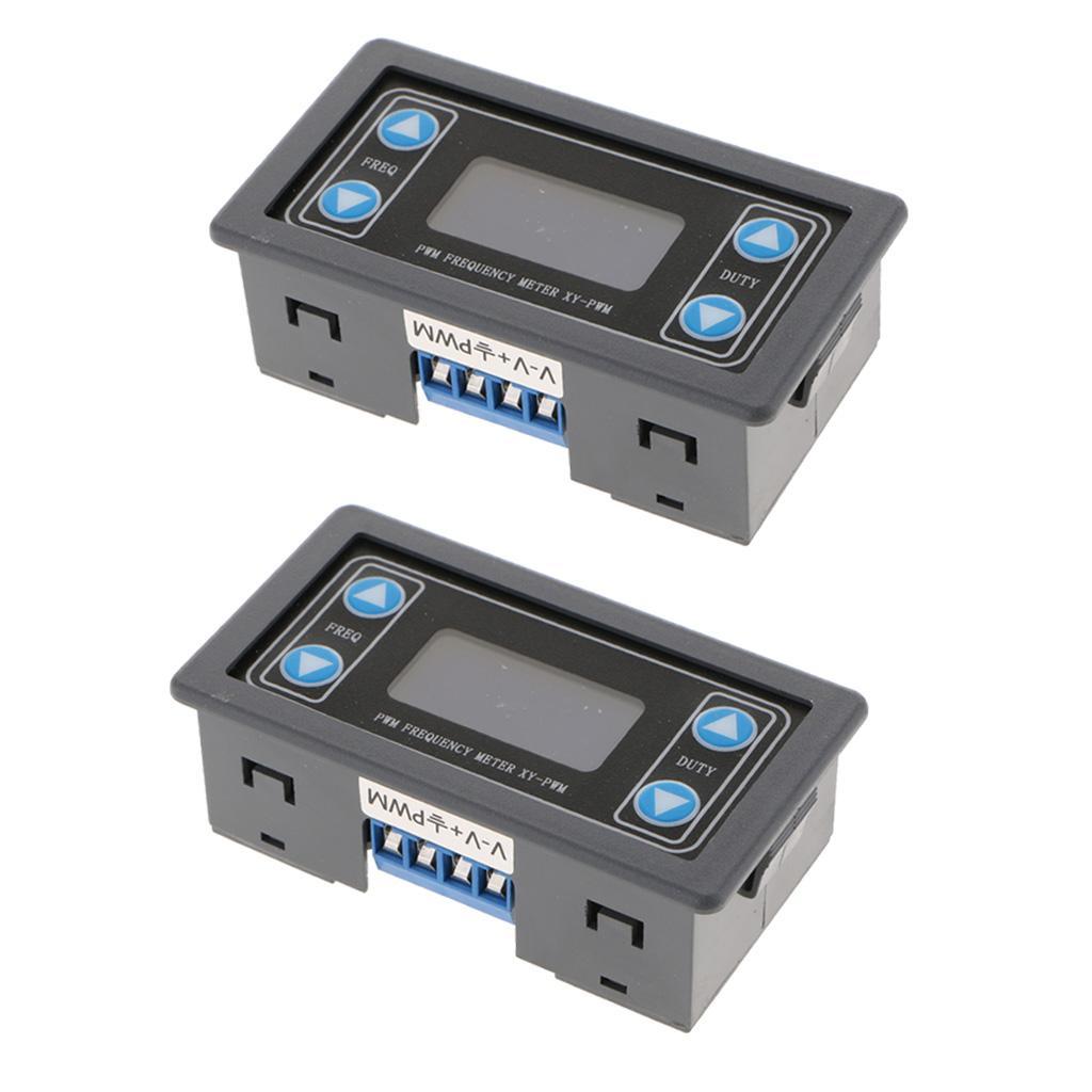 2 Pcs PWM Pulse Frequency Duty Cycle Square Wave Signal Generator with LCD Display