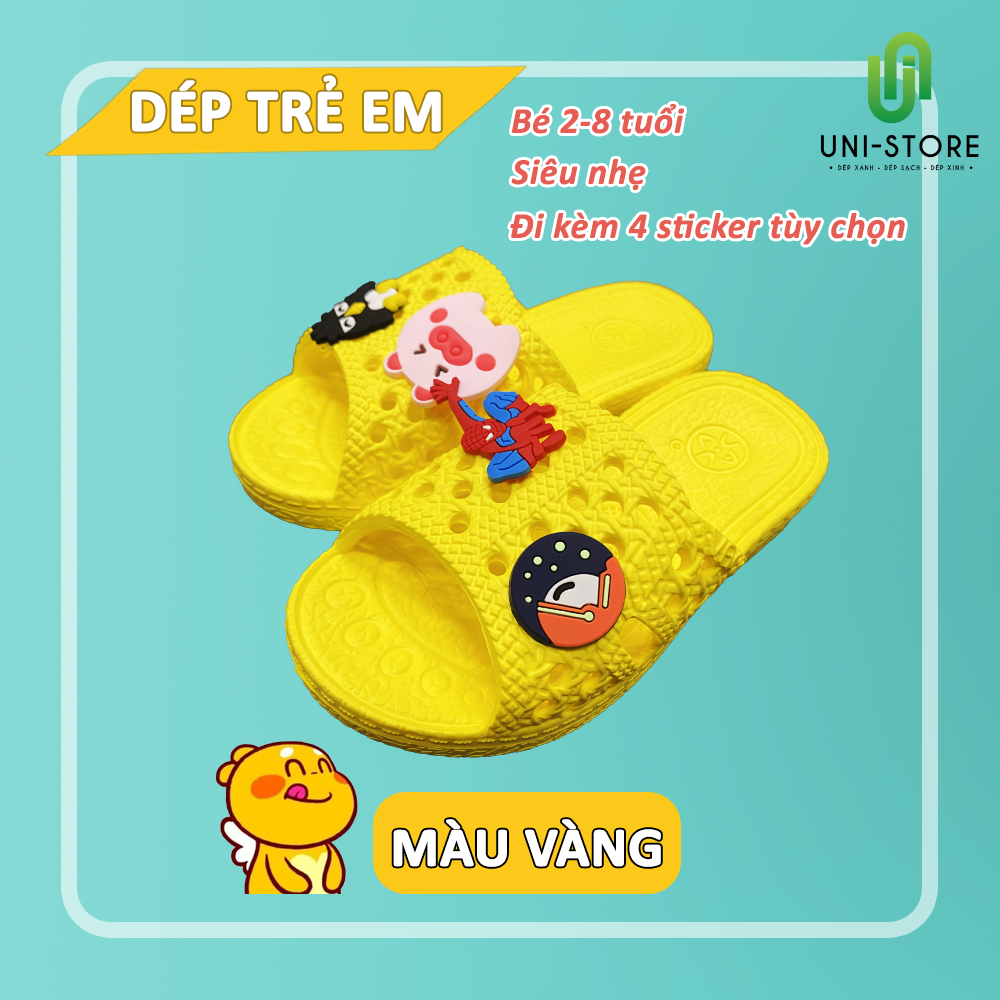 Dép tổ ong cho Bé (2 - 6 tuổi) kèm Sticker dễ thương vật liệu EVA cao cấp thân thiện môi trường, siêu bền, siêu nhẹ, chống trơn trượt