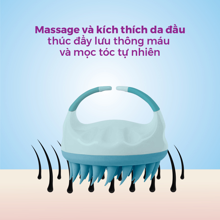 Lược gội đầu silicone Life360 LE-LGD22 - Massage da đầu, giảm ngứa, giảm gàu tăng cường tuần hoàn máu giảm gãy rụng tóc