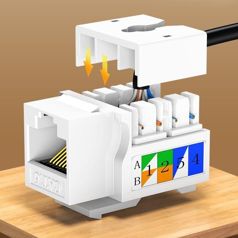 Ugreen UG80178NW143TK cat6 Hạt nhấn mạng màu trắng Jack modulator gigabit LAN Ethernet 8P8C RJ45 1000 Mbps 568A-B - HÀNG CHÍNH HÃNG