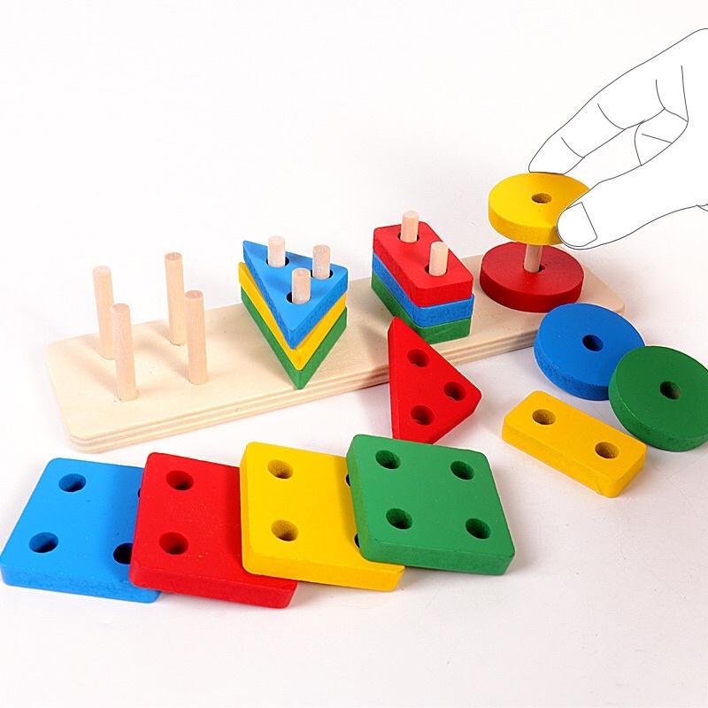 COMBO 6 món đồ chơi gỗ thông minh giúp bé tư duy sáng tạo.