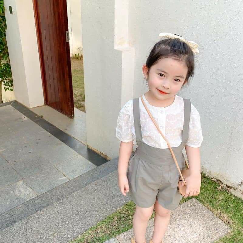 SET YẾM ÁO TRẮNG THÊU HOA ĐỤC LỖ