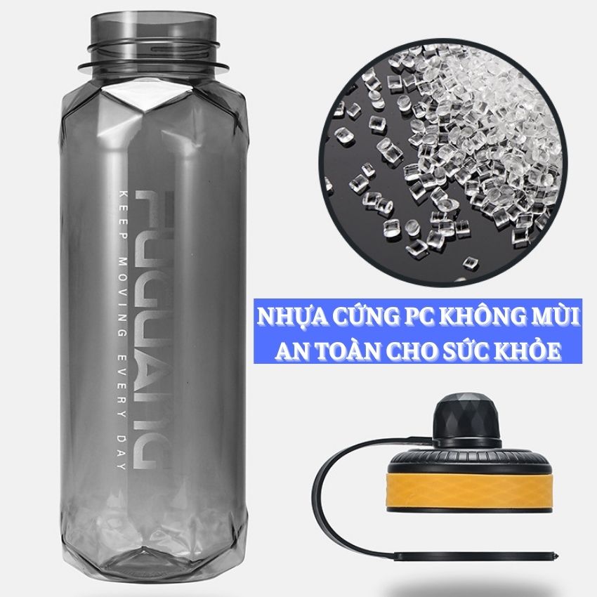 Bình nước tập gym 2 lít 2,2 lít nhựa PC58 BPA Free an toàn tuyệt đối cho sức khỏe người sử dụng