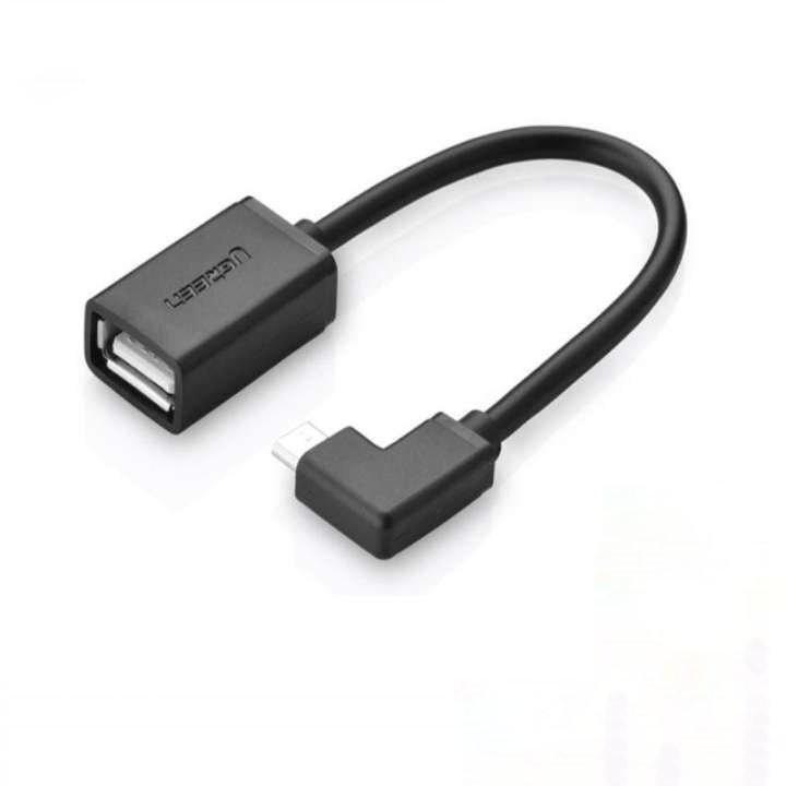 Dây USB2.0 sang Micro USB vuông góc, hỗ trợ OTG dài 15cm UGREEN US119 10379 - Hàng chính hãng