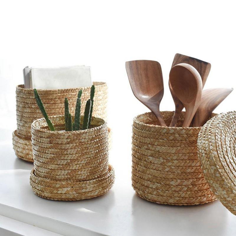 Giỏ Đan Lát Đựng Vật Dụng Tiện Lợi Xinh Xắn