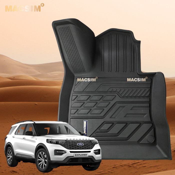 Thảm lót sàn xe ô tô Ford Explorer 2020 - 2024+ Nhãn hiệu Macsim chất liệu nhựa TPE cao cấp