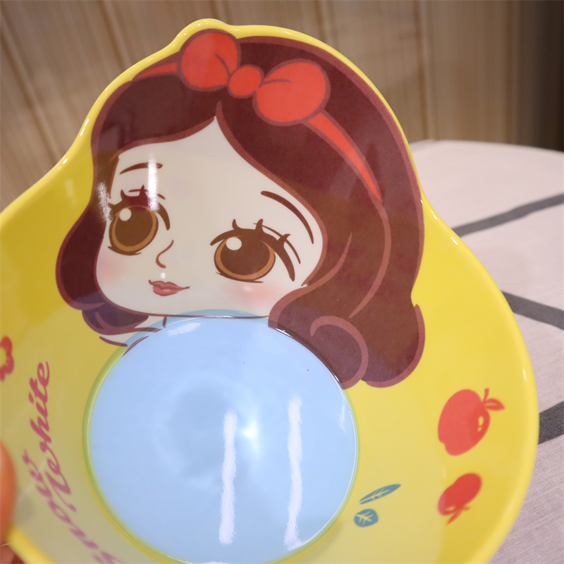 Chén ăn tô nhựa melamine hình công chúa Snow White bạch tuyết Disney nổi 3D cho trẻ em bé gái - CHENSNOW