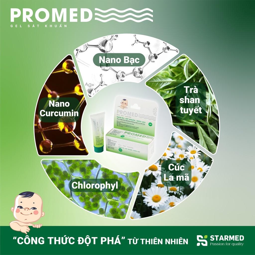 Gel Sát Khuẩn PROMED Kem Bôi Hăm Tã, Côn Trùng Đốt, Ngừa Sẹo An Toàn Cho Bé Hộp 30g