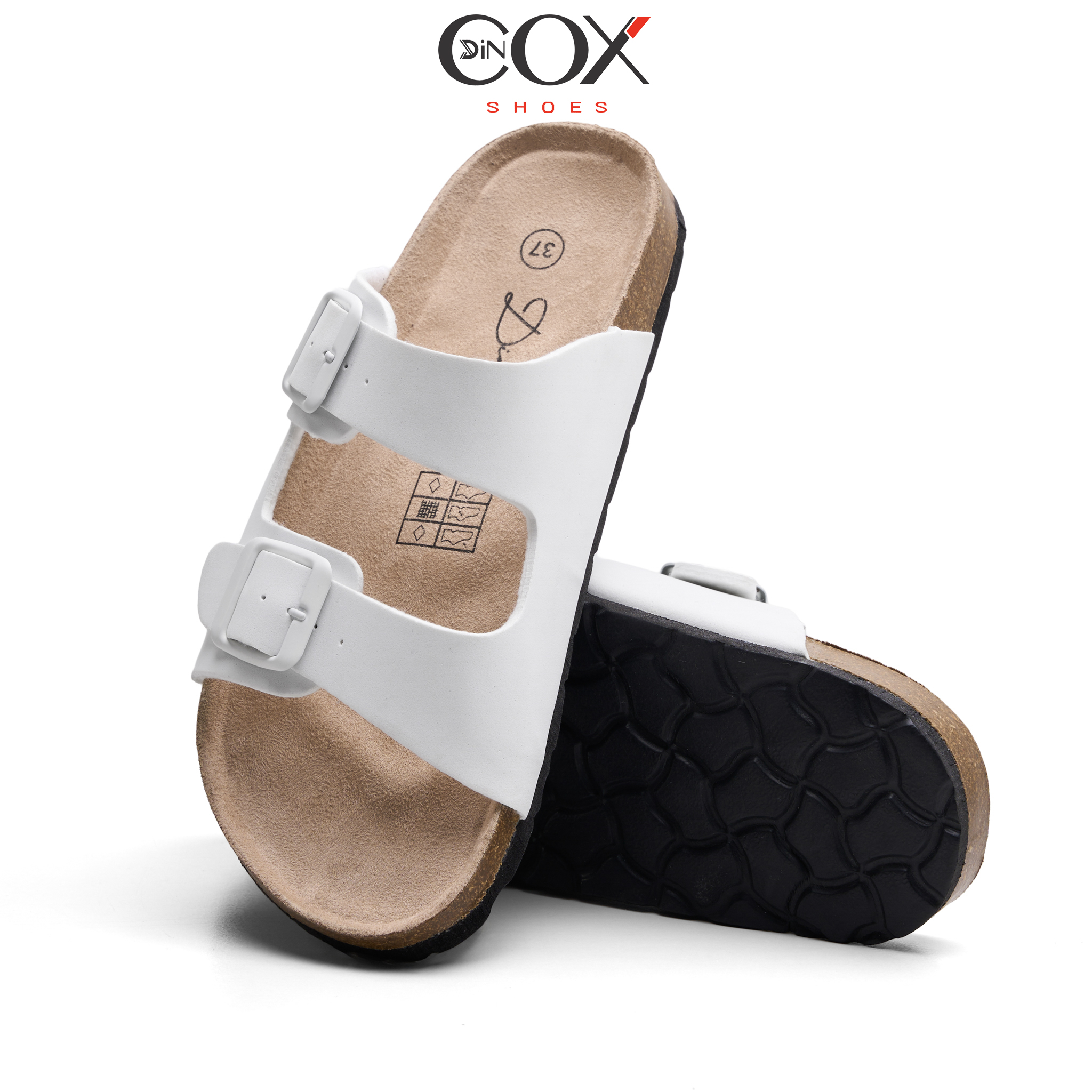 Dép Đế Trấu Nữ 2 Khóa Navy DC01 - EVA Dincox