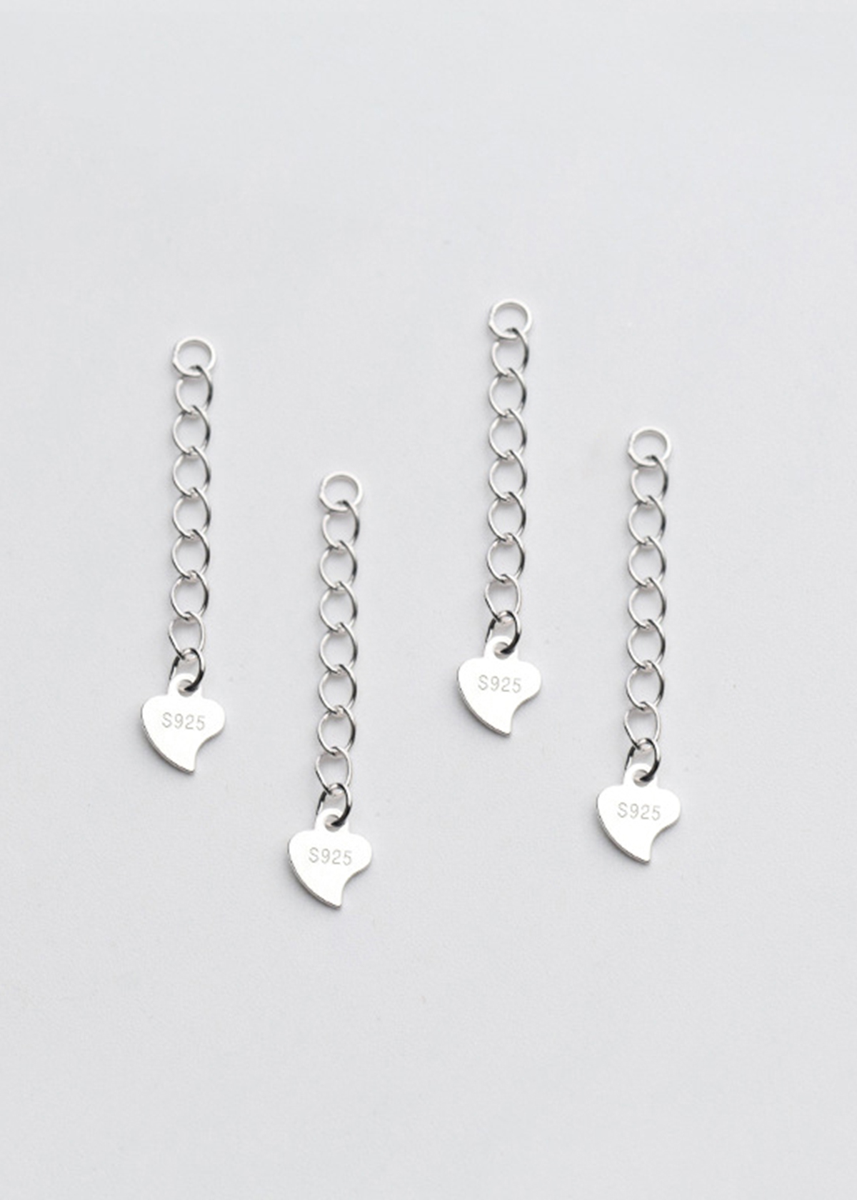 Combo charm bạc dây xích trái tim trang trí - Ngọc Quý Gemstones