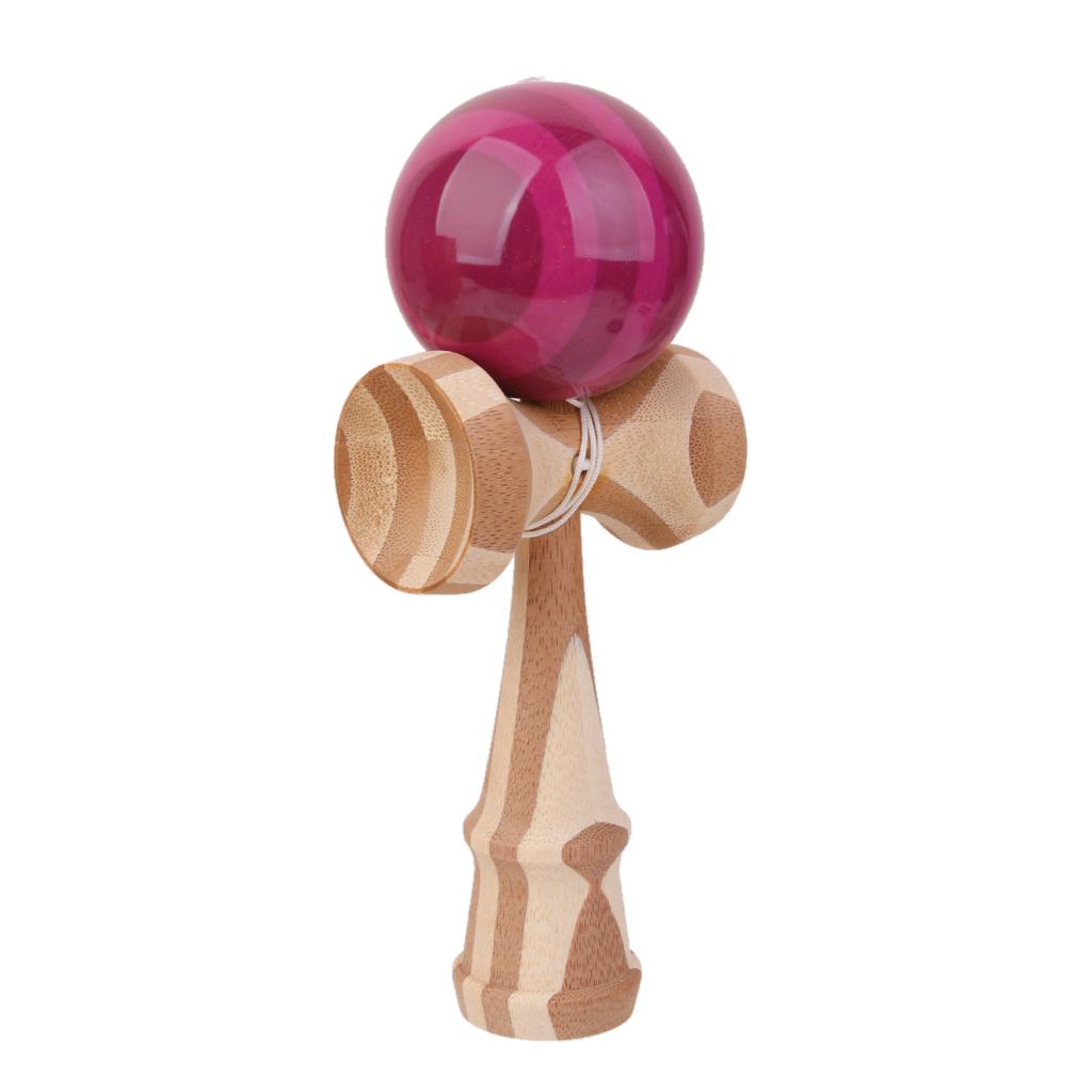 Kendama Japanese Ball Bamboo Tossing Catching Skill Game Toys Blue & Purple