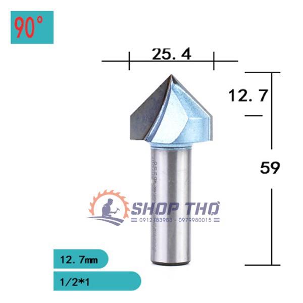 Mũi phay 3D Tideway đánh góc nhon 90 độ