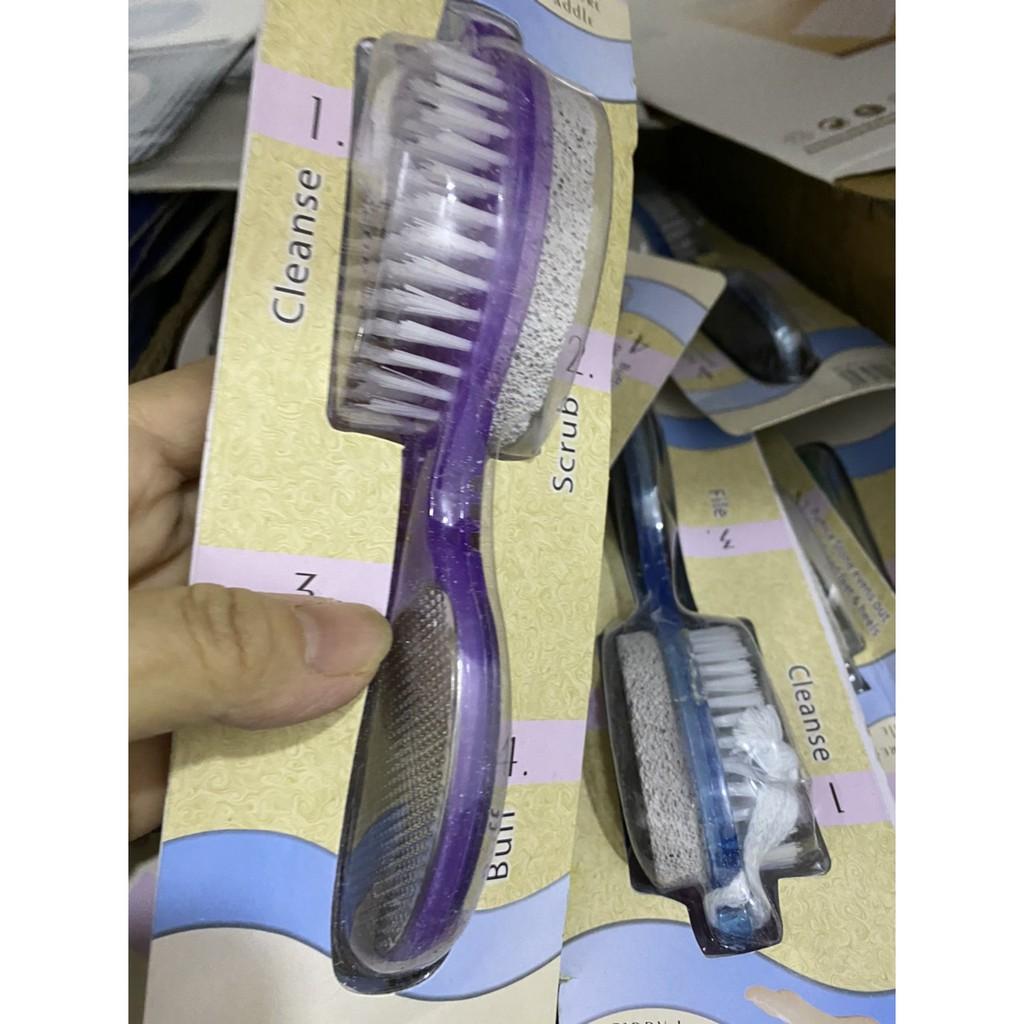 Bàn chải chà gót chân 2 đầu 4 in 1