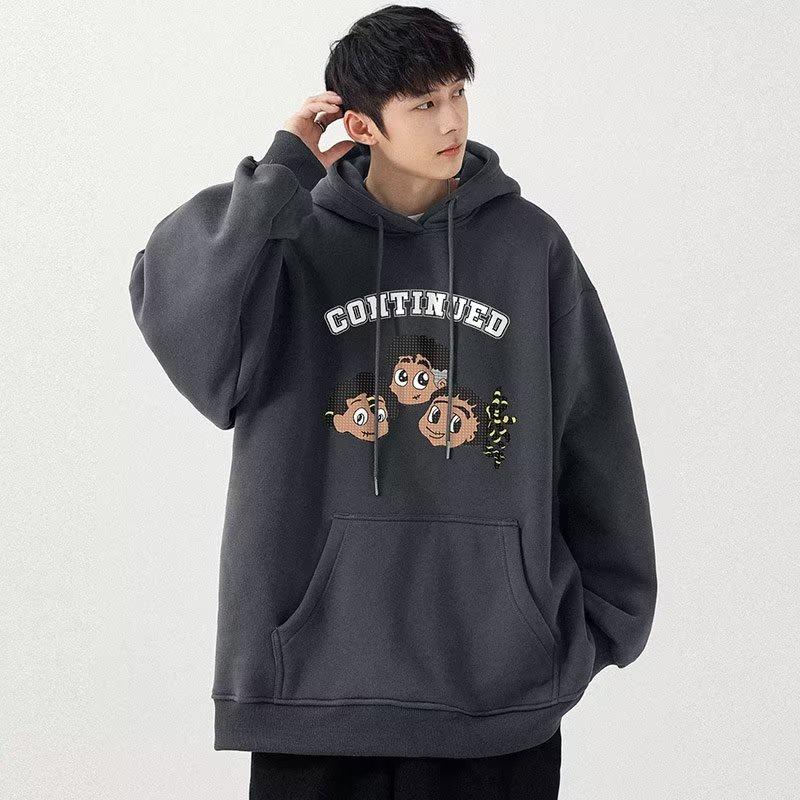 Áo Hoodie Tay Dài Dáng Rộng In Họa Tiết Hoạt Hình Vui Nhộn Phong Cách Mỹ Thời Trang Cho Nam Và Nữ M-3XL