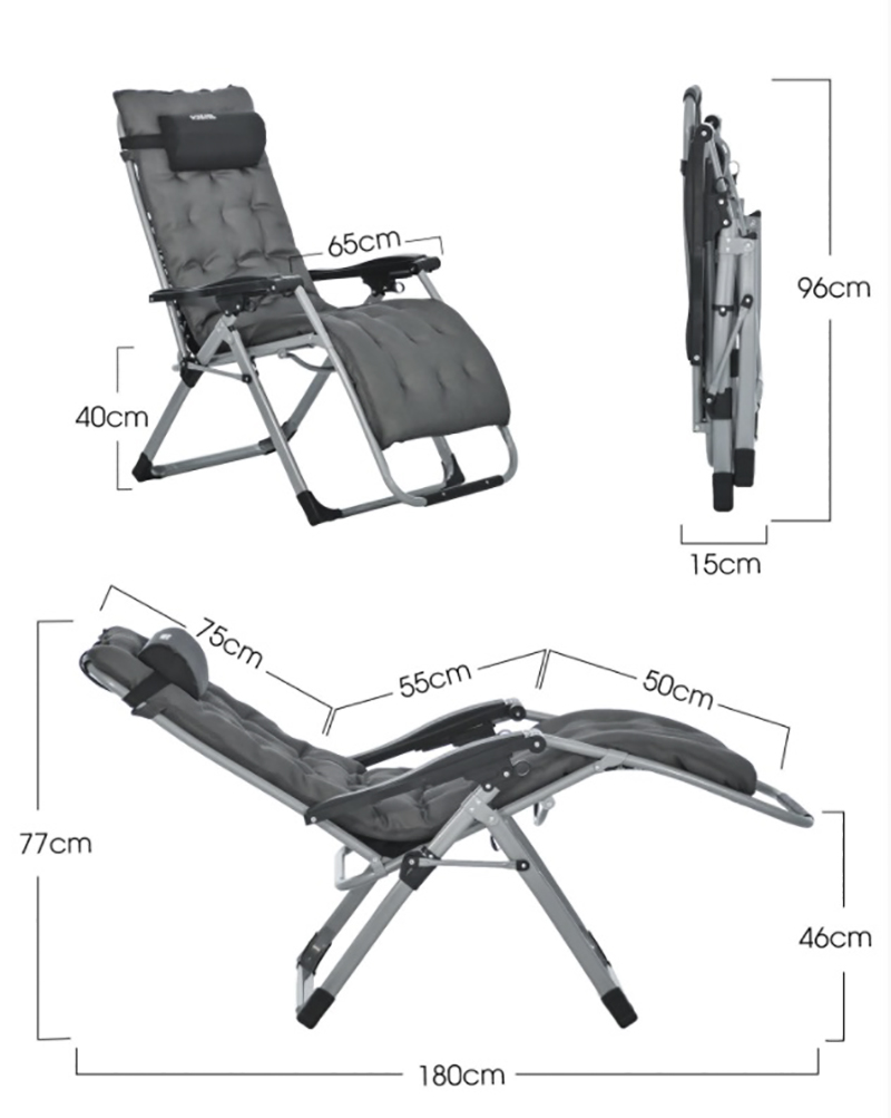 Ghế xếp thư giãn cao cấp kèm đệm Kachi MK232 - Ghế xếp thông minh văn phòng - Trọng tải 300kg