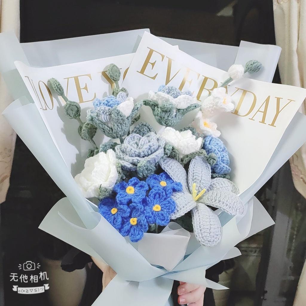 Bó hoa len size lớn thủ công handmade Quà tặng dịp sinh nhật, kỷ niệm, valentine...