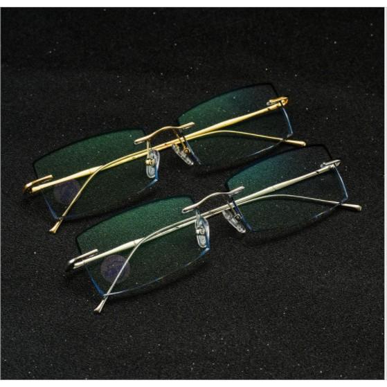 Gọng kính khoan  Titanium doanh nhân sang trọng KT100UNIQUI phủ Crom chống bay màu