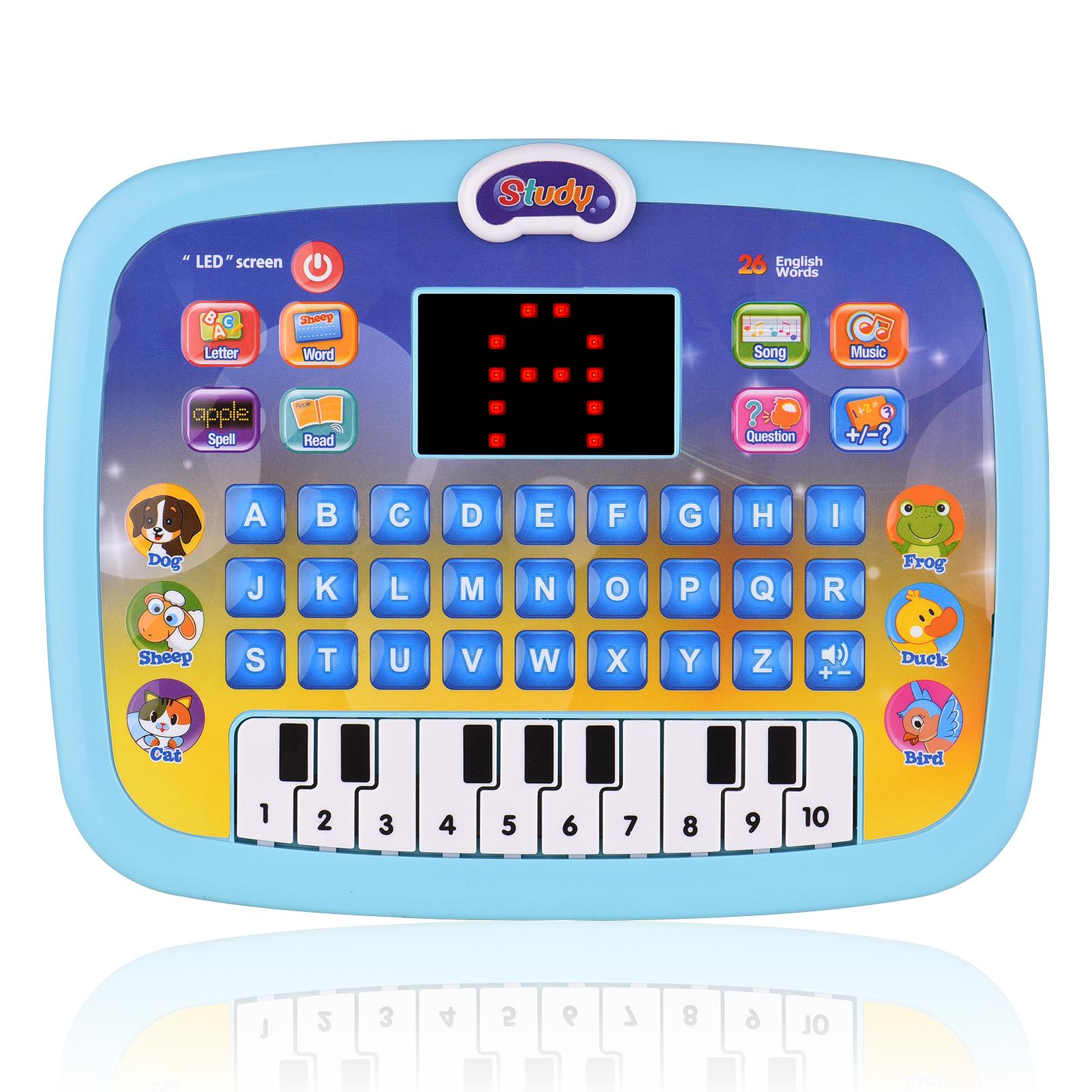 Early Educational Toy Learning Tablet Toddler Computer Toy with LED Screen Display 8 Learning Modes Gift for Age 3-6