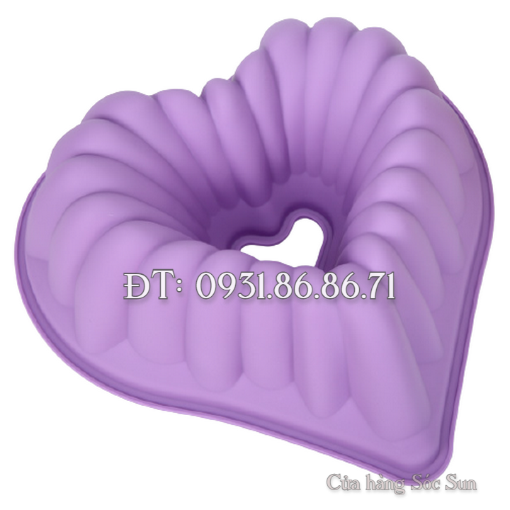 Khuôn silicon hình tim gợn sóng có lõi loại 30 cm - Mã số 1189
