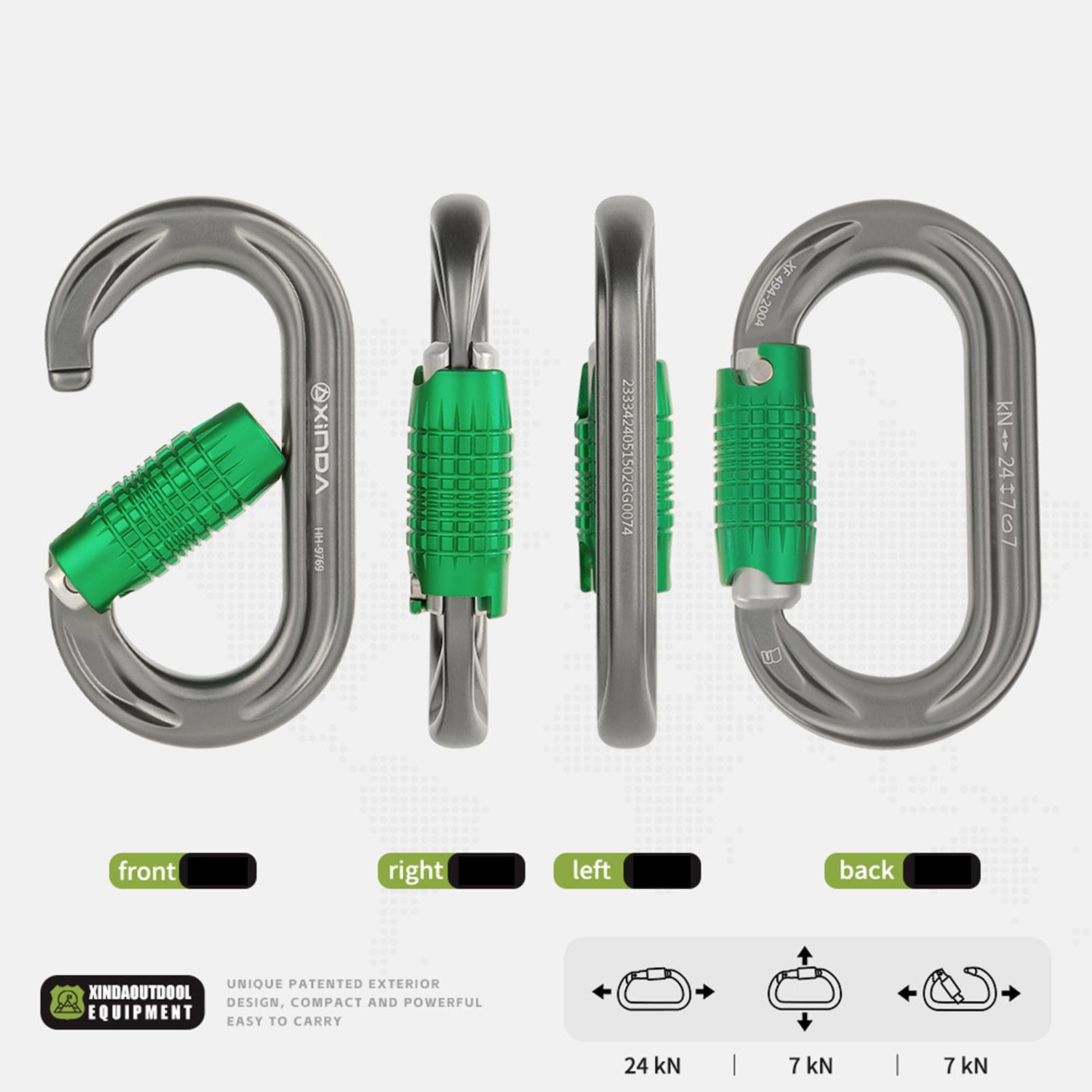 Auto Locking Carabiner Heavy Duty Carabiner 24kN Screw Lock Hanging Hook Buckle O Shape Carabiner Clip for Mountaineer, Yoga
