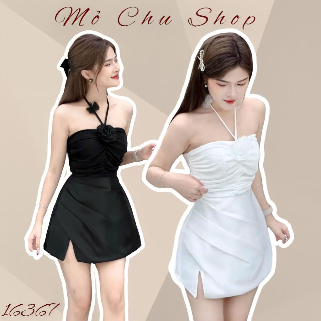 Đầm xoè tapta phối xốp cúp ngực kèm tag hoa