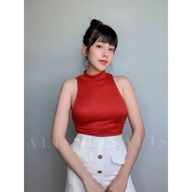 Áo Croptop Lọ Rút Dây Bên Hông 2 Lớp Siêu Xinh Siêu Đẹp