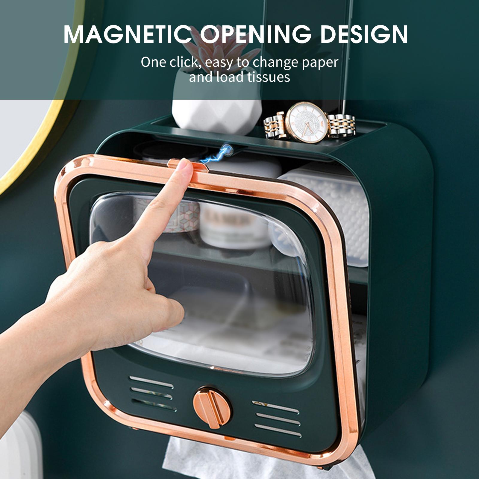 Hộp giấy 2 tầng gắn tường đựng đồ dùng và giấy vệ sinh trong phòng tấm