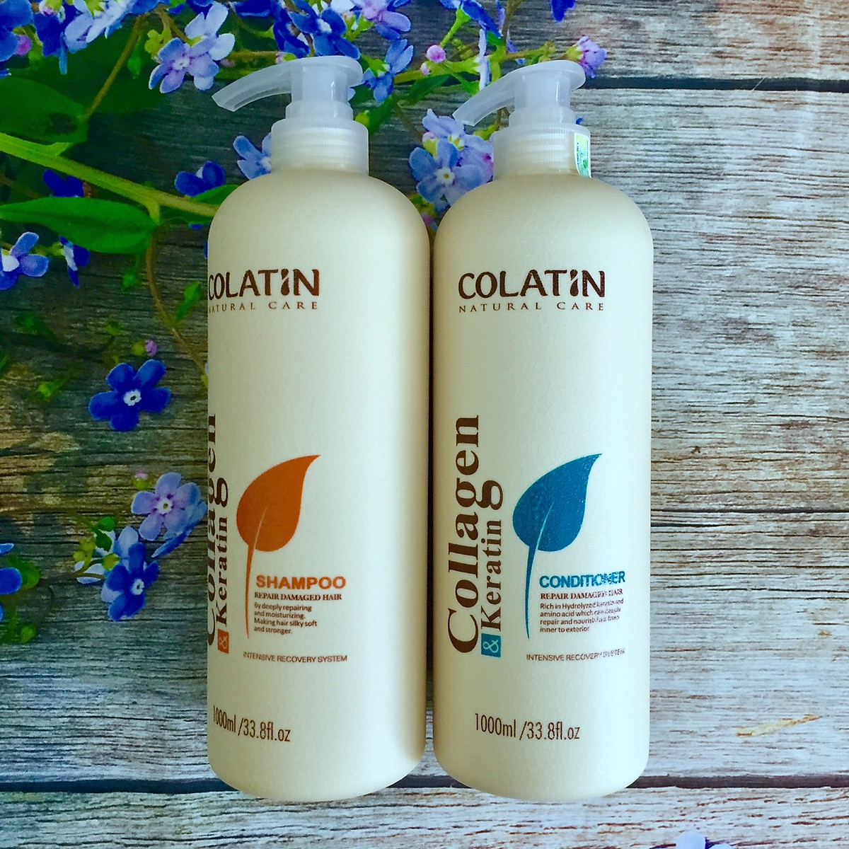 Bộ dầu gội xả dưỡng chất tơ tằm Collagen COLATIN Shampoo &amp; Conditioner 1000ml