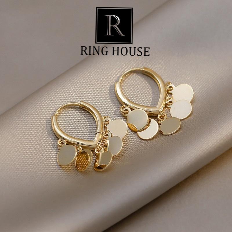 Bông Tai Khuyên Tai Nữ Màu Vàng Lạ Mắt Phong Cách Vintage Vàng Gold Đẹp Ring House