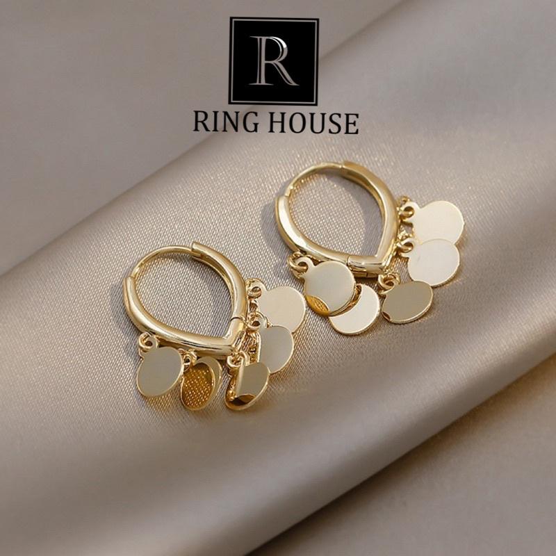 Bông Tai Khuyên Tai Nữ Màu Vàng Lạ Mắt Phong Cách Vintage Vàng Gold Đẹp Ring House