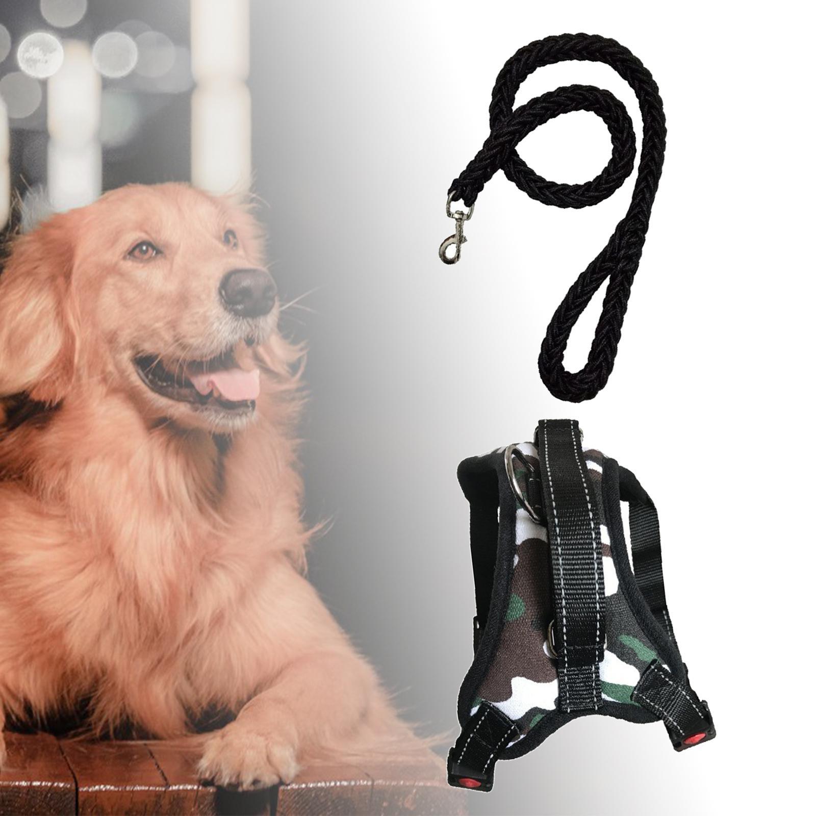 Dog Harness and Dog Leash Reflective Pet Chest Strap Comfortable for Walking M