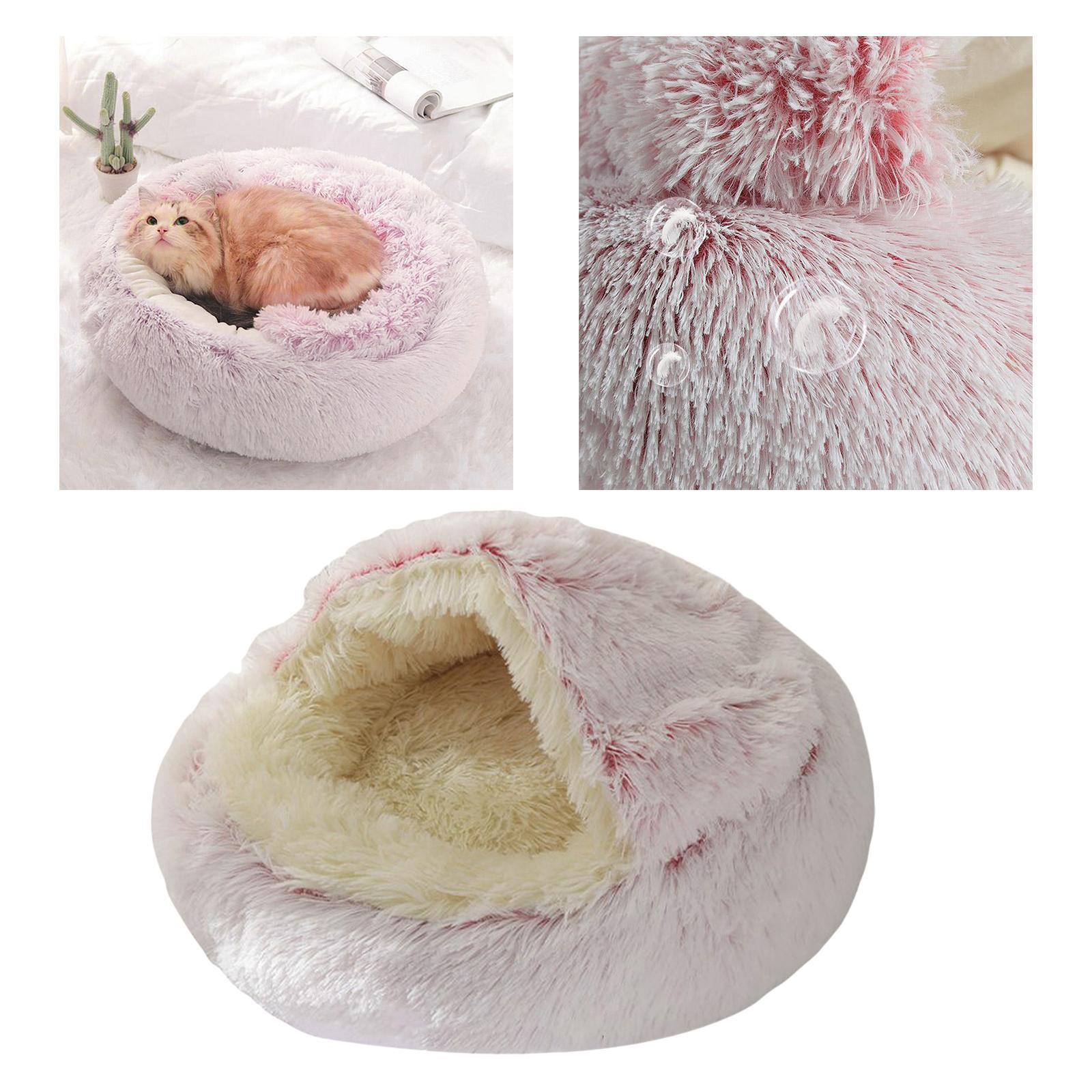 Pet Kennel Bed Round Nest Sleeping Pink 40cm