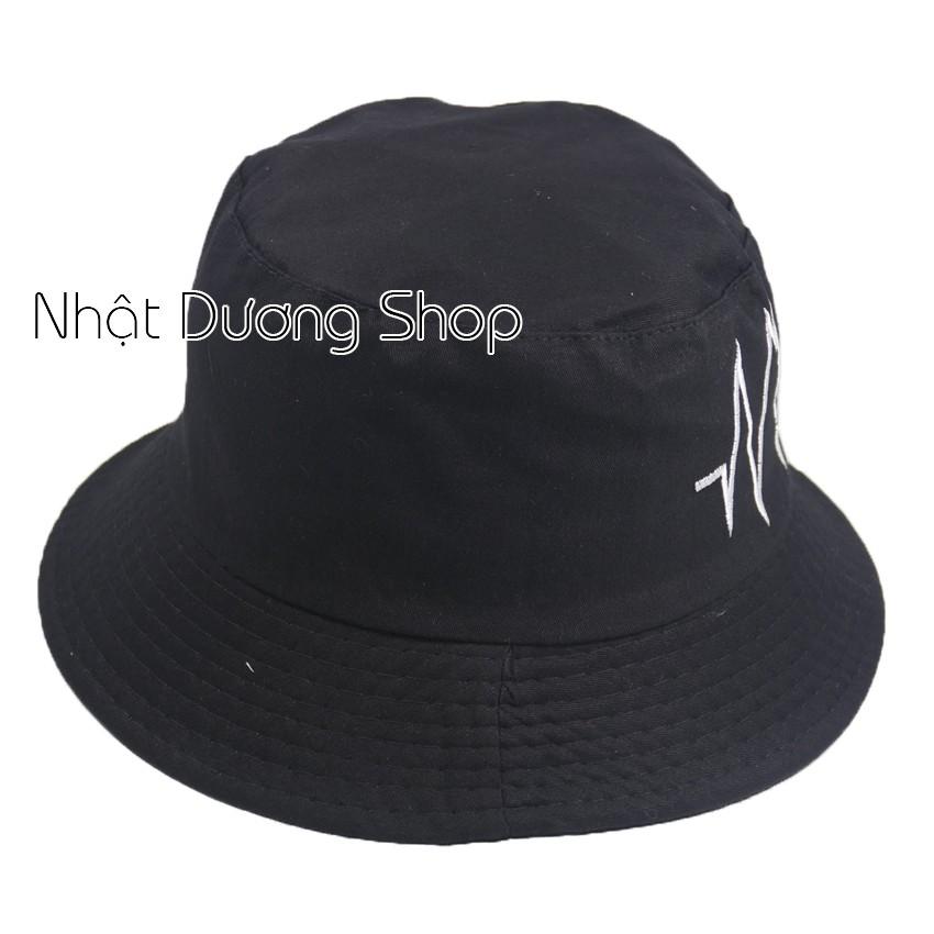 Nón bucket nam mũ tai bèo nhịp tim vành nhỏ mũ bucket nhịp tim