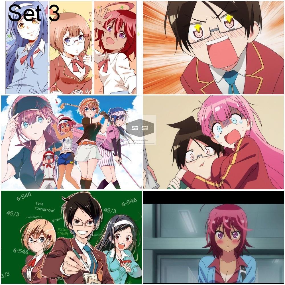 Bộ 6 Áp phích - Poster Anime Chúng Tôi Không Bao Giờ Học - Bokutachi wa Benkyou ga Dekinai (bóc dán) - A3,A4,A5