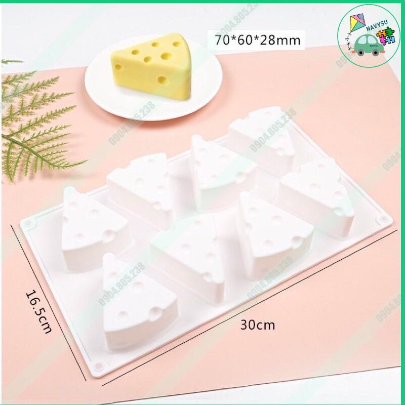 Khuôn làm bánh, pudding ăn dặm cho bé bằng silicon hình phomai, khuôn thỏ heo làm rau câu cho bé
