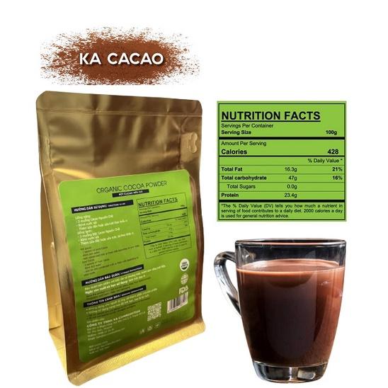 Bột Cacao Hữu Cơ Nguyên Chất KA CACAO - Không đường - Hương vị sôcola tự nhiên, đậm đà - Không hương liệu, phụ gia