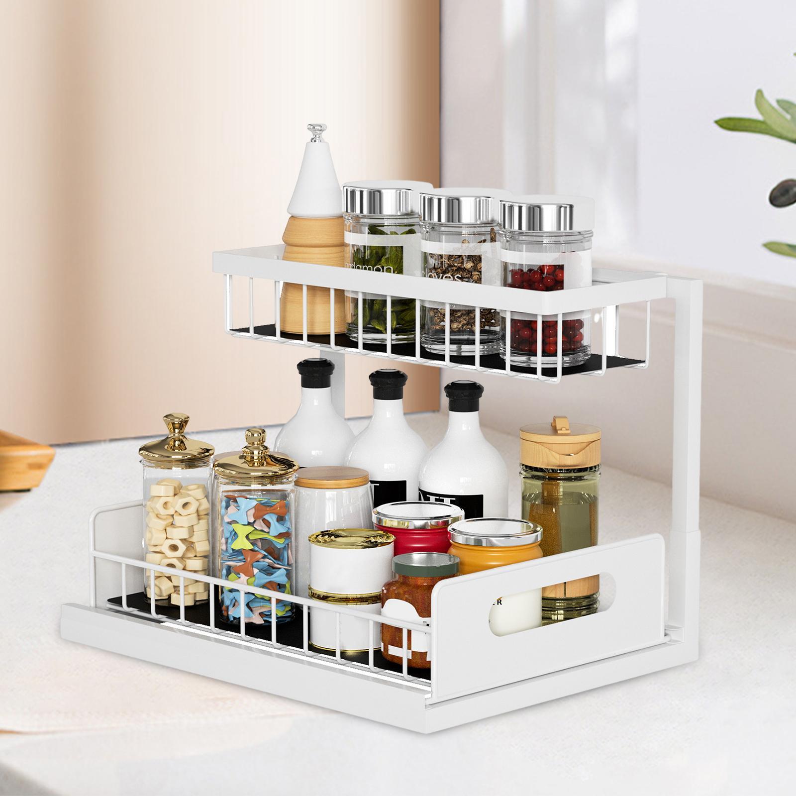 Spice Jars Rack Organizer Seasoning Bottle Storage Holder Under Sink