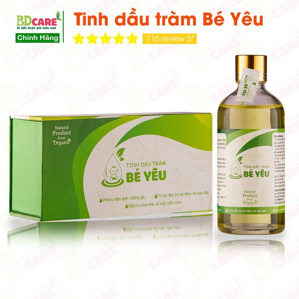 Tinh Dầu Tràm Bé Yêu 100ml BDcare - Thành Phần Thiên Nhiên Giúp Tăng Sức Khỏe Hô Hấp Tránh Muỗi Khử Mùi