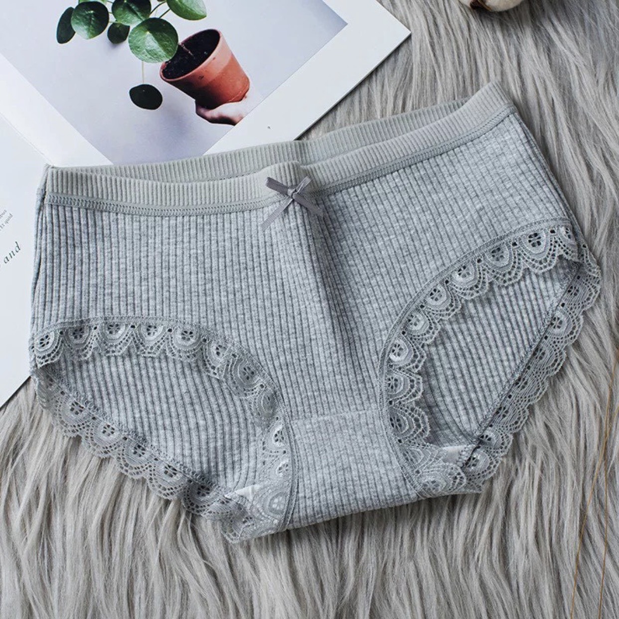 Quần Lót Nữ Cotton Bigsize Viền Ren Kháng Khuẩn D07