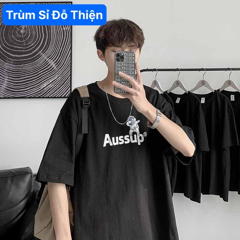 Áo thun nam Aussup Phi Hành Gia Unisex Form rộng thun cotton 4c Đủ size Nam Nữ mặc nhà đi học chơi phong cách Hàn Quốc