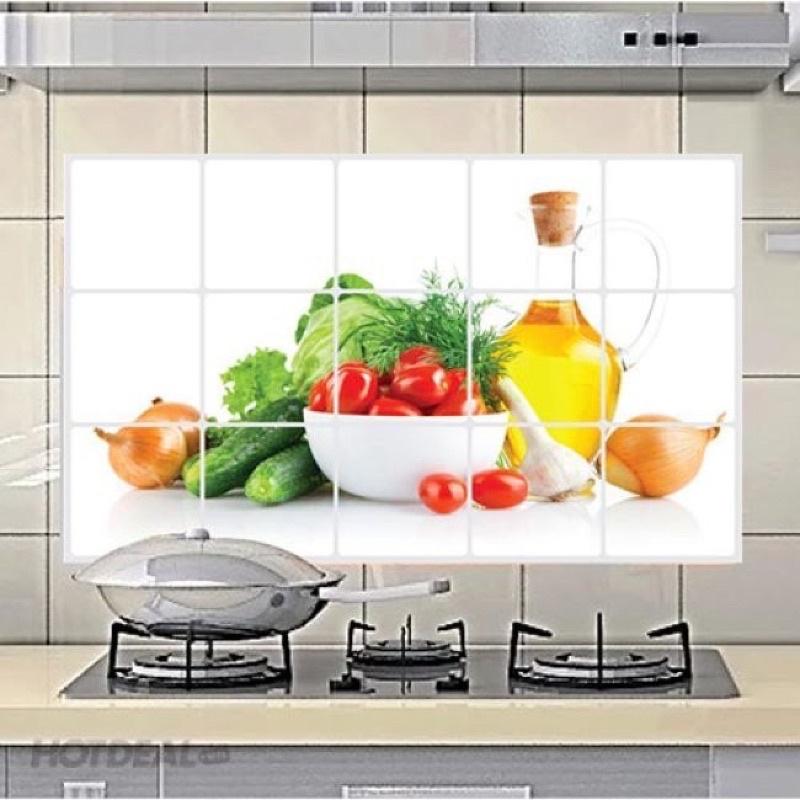 Giấy dán tường cách nhiệt, chống dầu mỡ cho nhà bếp, Chịu Nhiệt - Decal Dán Bếp Họa Tiết 3D