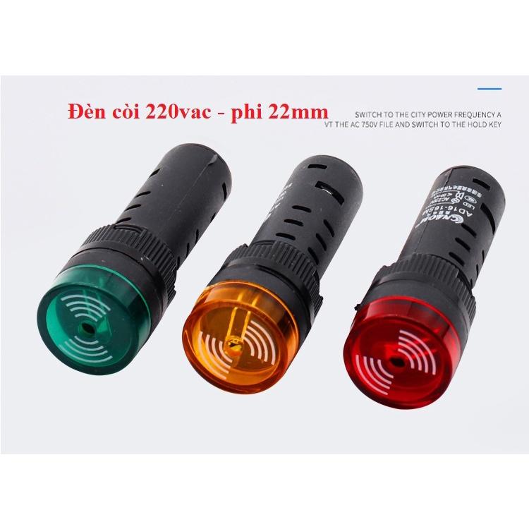 Đèn còi cảnh báo tín hiệu phi 22mm- đèn cảnh báo có còi hú 22mm AD16-22SM