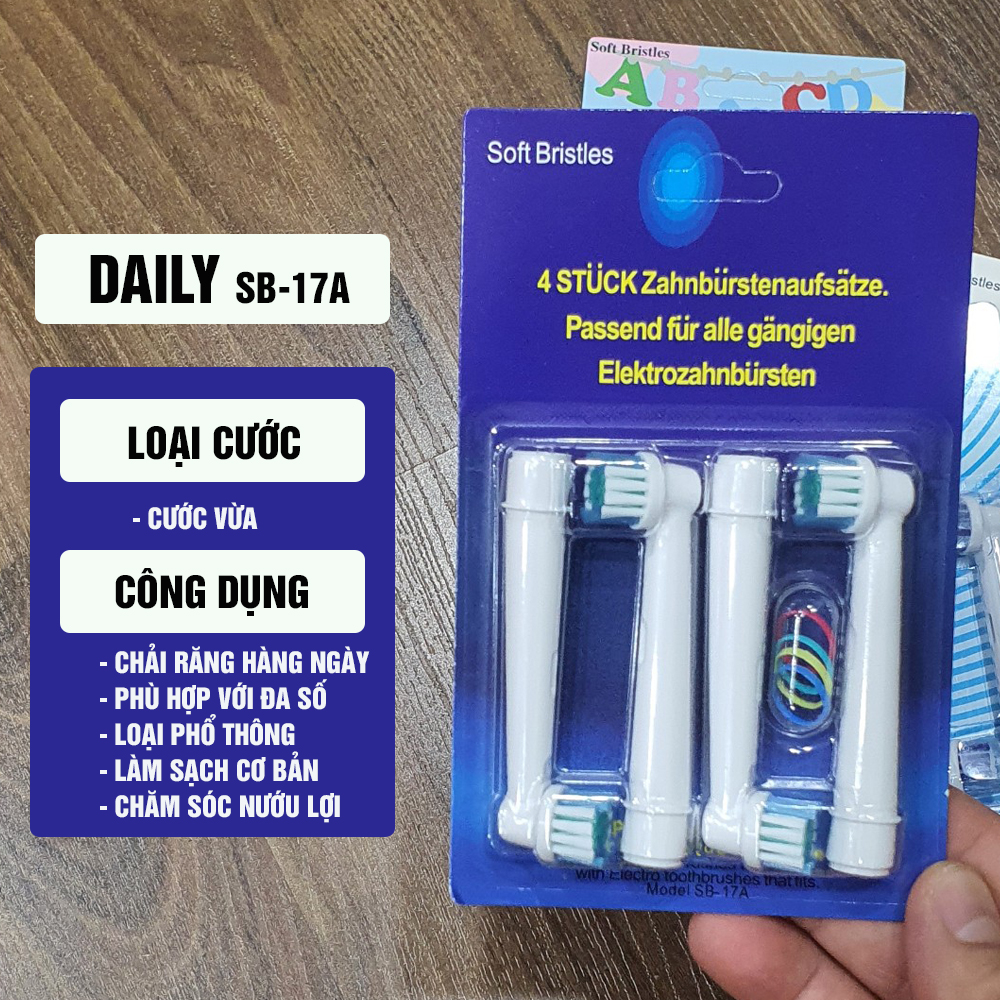 Combo bộ 4 đầu bàn chải đánh răng điện cho máy Oral B xuất xứ Đức