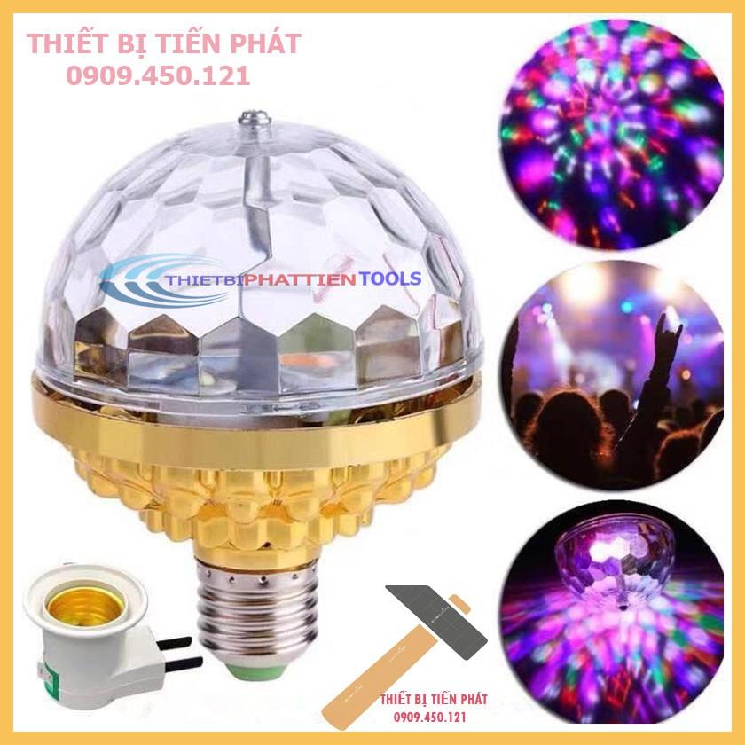 FULL Bộ Đèn Led Pha Lê Cầu Xoay 7 Màu, Tự Xoay Đui Tròn Cao Cấp Trang Trí, Bar, Sân Khấu, Nhà Cửa