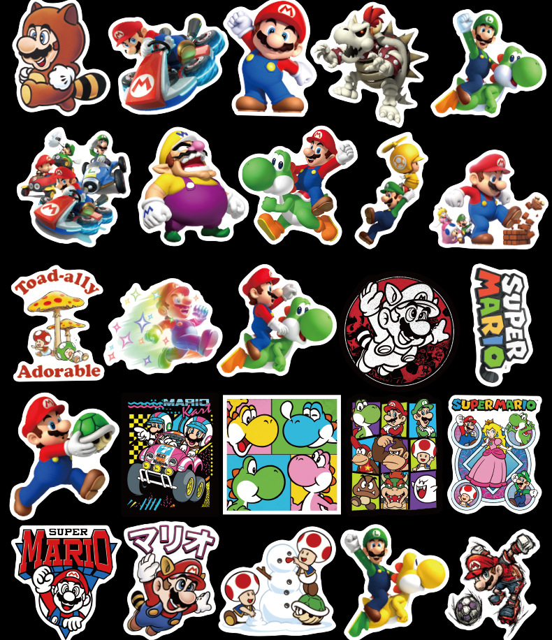 Sticker 100 miếng hình dán Mario - hàng nhập khẩu