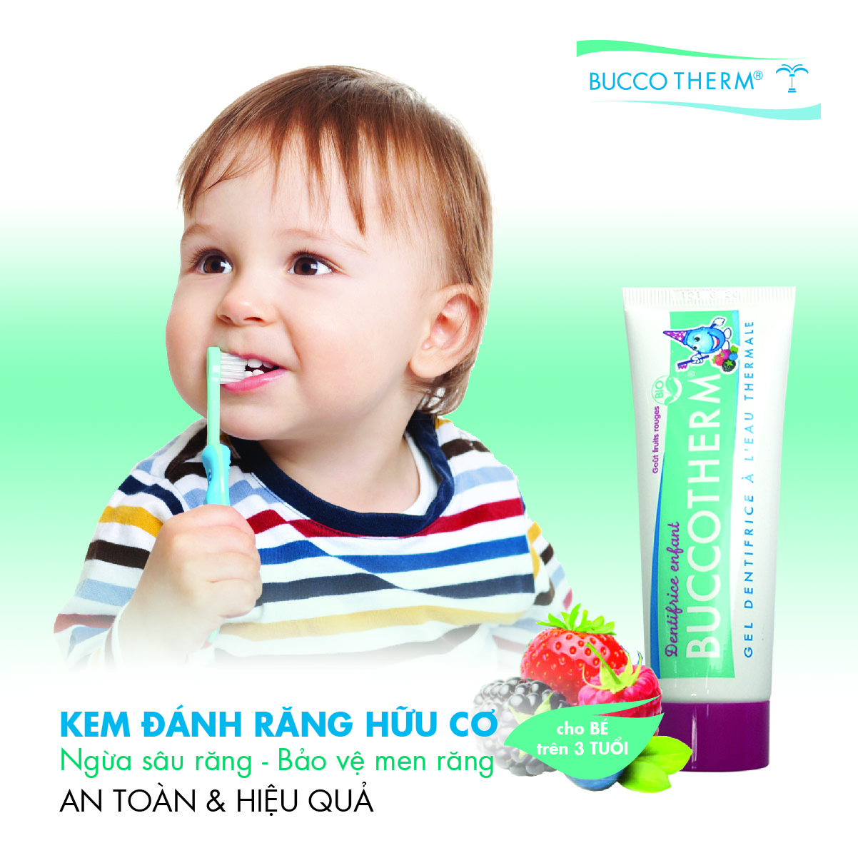 Kem đánh răng hữu cơ trẻ em vị trái cây Buccotherm (dành cho bé từ 3 tuổi) - 50ml