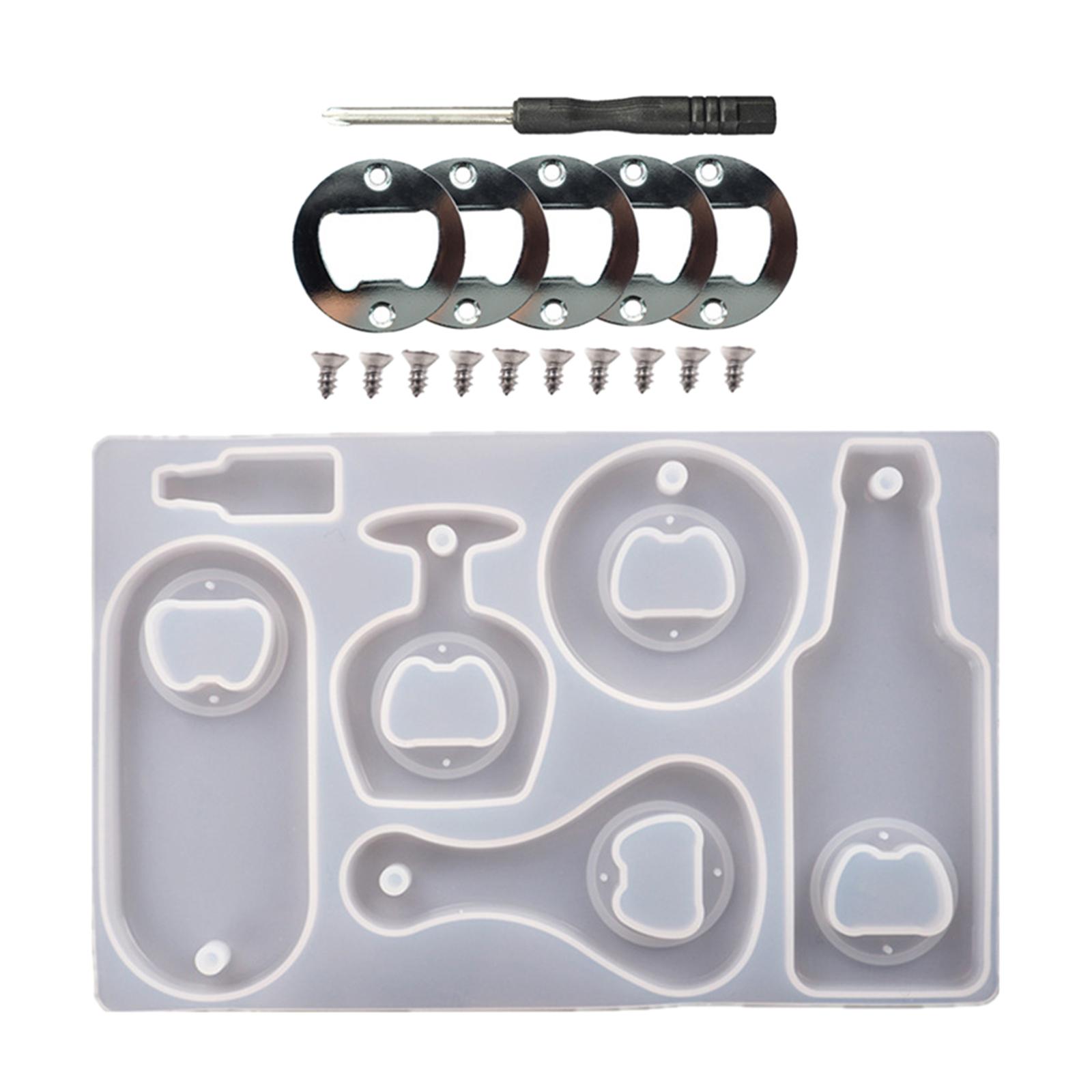 DIY Resin Molds Kit Beer Opener Silicone Molds Epoxy Mirror Silicone Mold for Art Crafts Epoxy Resin Casting Wine Corkscrew Epoxy Molds