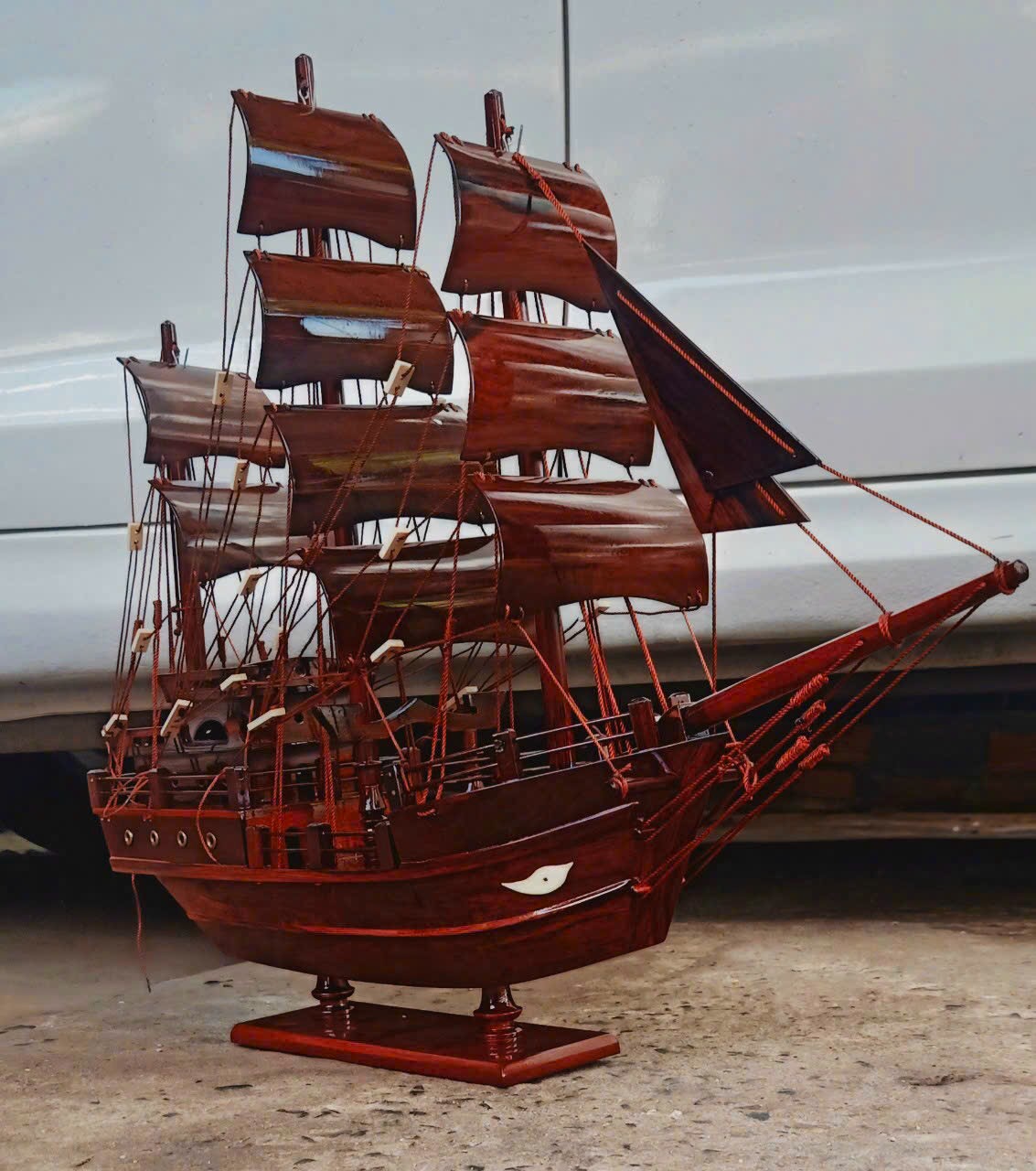 Thuyên Buồm Thái Lan Dài 80-100 cm Gỗ Cẩm Lai-Thuyền Trang Trí,Quà Tặng